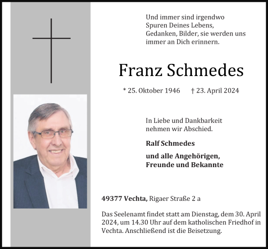 Anzeige von Franz Schmedes von OM-Medien