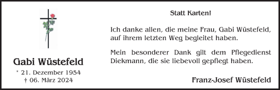 Anzeige von Gabi Wüstefeld von OM-Medien