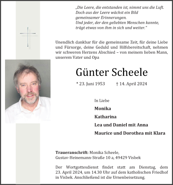 Anzeige von Günter Scheele von OM-Medien