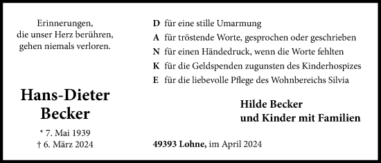 Anzeige von Hans-Dieter Becker von OM-Medien