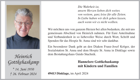 Anzeige von Heinrich Gottkehaskamp von OM-Medien