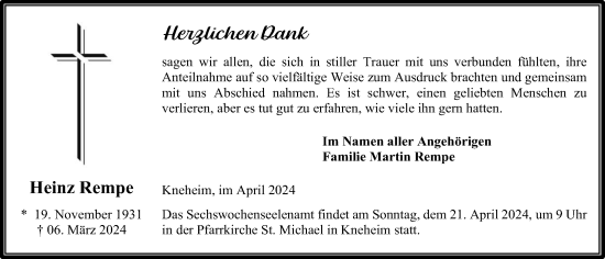 Anzeige von Heinz Rempe von OM-Medien