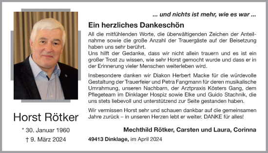 Anzeige von Horst Rötker von OM-Medien