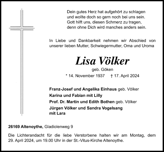Anzeige von Lisa Völker von OM-Medien