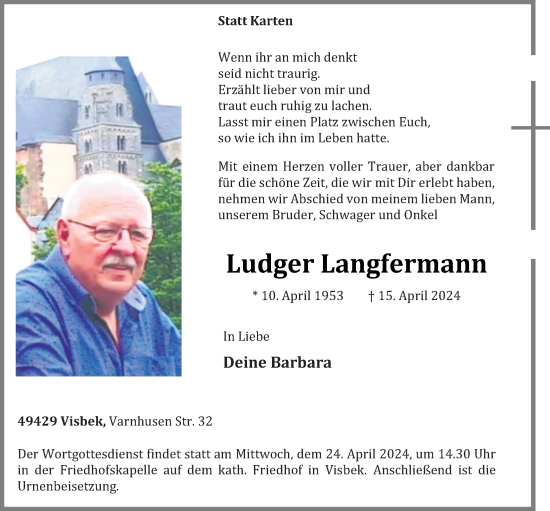 Anzeige von Ludger Langfermann von OM-Medien