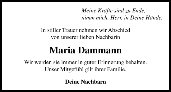 Anzeige von Maria Dammann von OM-Medien