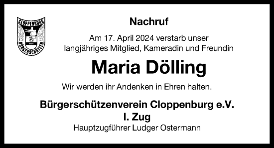 Anzeige von Maria Dölling von OM-Medien