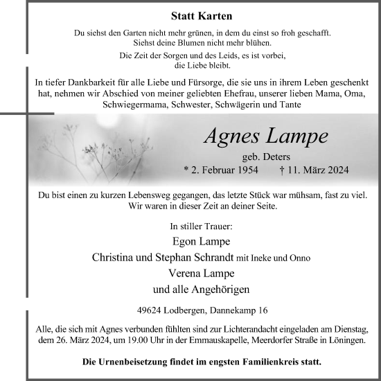 Anzeige von Agnes Lampe von OM-Medien