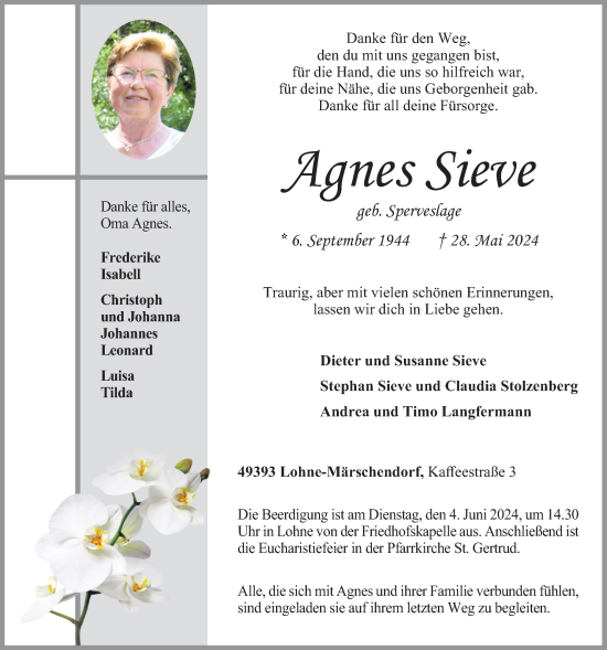 Anzeige von Agnes Sieve von OM-Medien