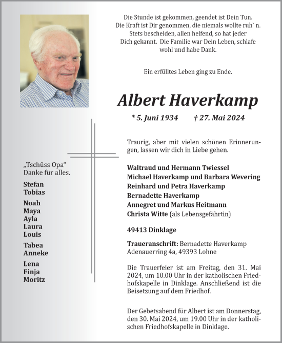 Anzeige von Albert Haverkamp von OM-Medien