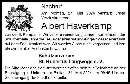 Anzeige von Albert Haverkamp von OM-Medien