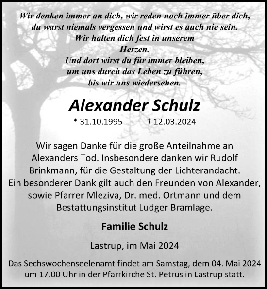 Anzeige von Alexander Schulz von OM-Medien