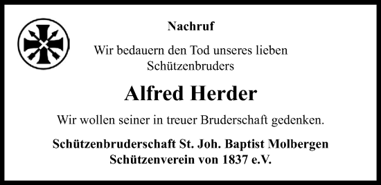 Anzeige von Alfred Herder von OM-Medien