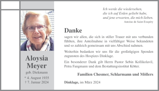 Anzeige von Aloysia Meyer von OM-Medien