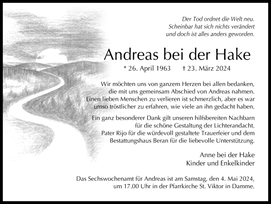 Anzeige von Andreas bei der Hake von OM-Medien