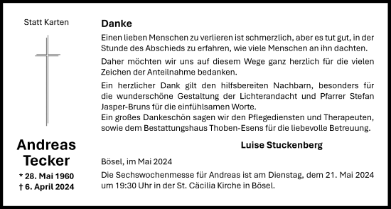 Anzeige von Andreas Tecker von OM-Medien