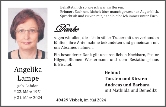Anzeige von Angelika Lampe von OM-Medien