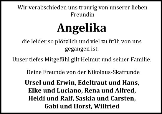 Anzeige von Angelika Lampe von OM-Medien