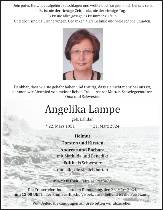Anzeige von Angelika Lampe von OM-Medien