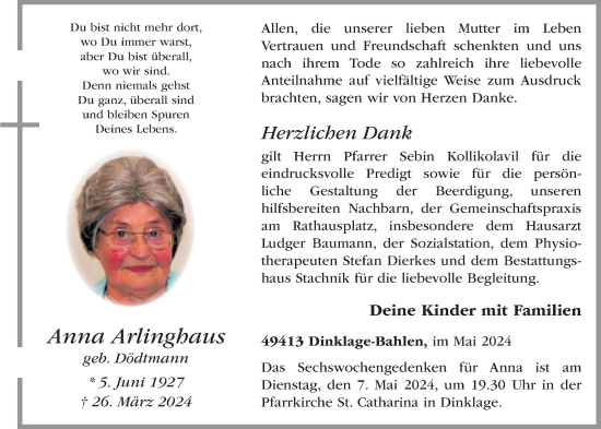 Anzeige von Anna Arlinghaus von OM-Medien