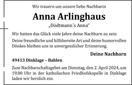 Anzeige von Anna Arlinghaus von OM-Medien