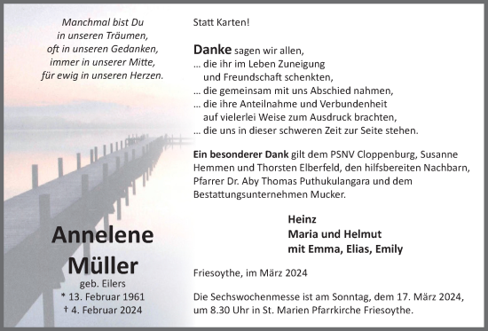 Anzeige von Annelene Müller von OM-Medien