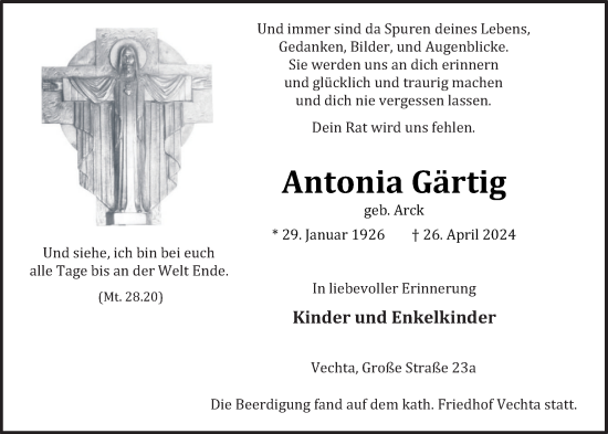 Anzeige von Antonia Gärtig von OM-Medien