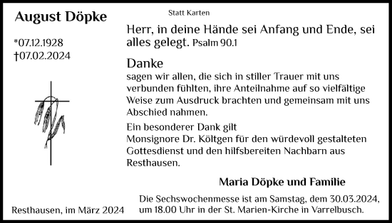 Anzeige von August Döpke von OM-Medien