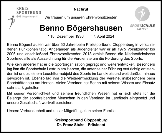 Anzeige von Benno Bögershausen von OM-Medien