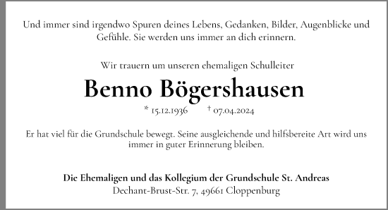 Anzeige von Benno Bögershausen von OM-Medien