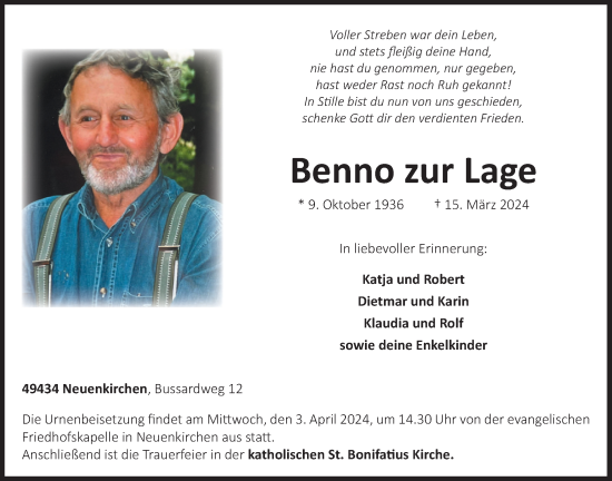 Anzeige von Benno zur Lage von OM-Medien