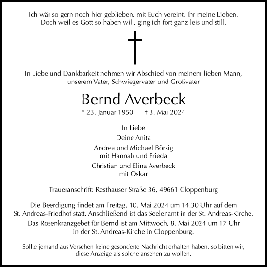 Anzeige von Bernd Averbeck von OM-Medien