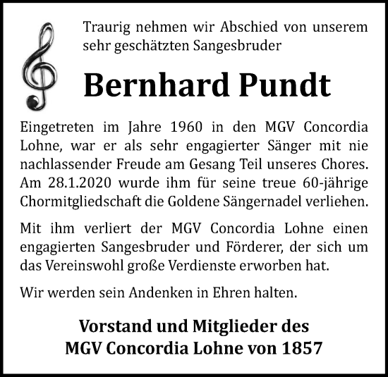 Anzeige von Bernhard Pundt von OM-Medien