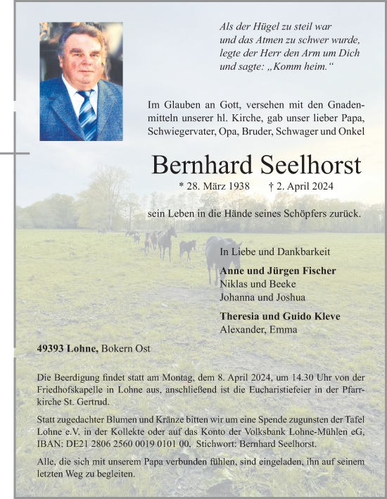 Anzeige von Bernhard Seelhorst von OM-Medien