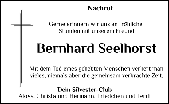 Anzeige von Bernhard Seelhorst von OM-Medien