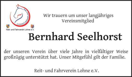 Anzeige von Bernhard Seelhorst von OM-Medien