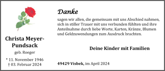 Anzeige von Christa Meyer-Pundsack von OM-Medien