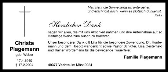 Anzeige von Christa Plagemann von OM-Medien