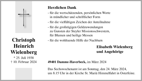 Anzeige von Christoph Heinrich Wielenberg von OM-Medien