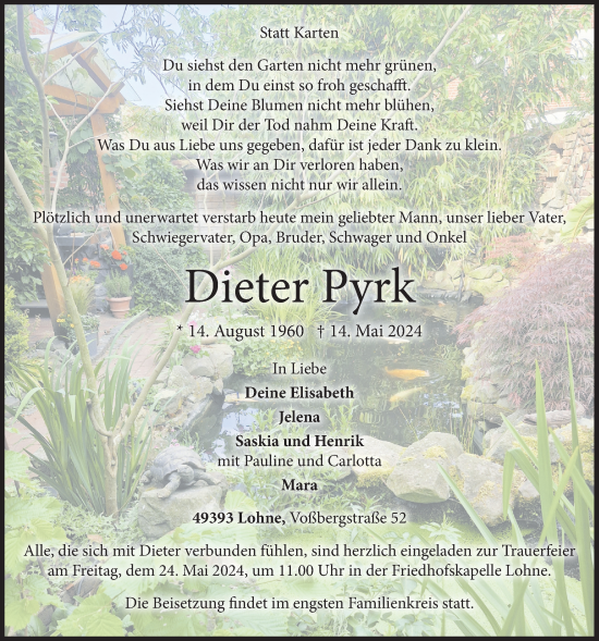 Anzeige von Dieter Pyrk von OM-Medien