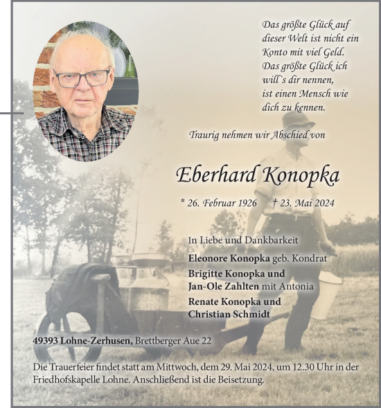 Anzeige von Eberhard Konopka von OM-Medien