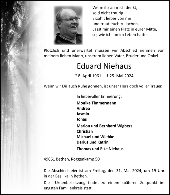 Anzeige von Eduard Niehaus von OM-Medien