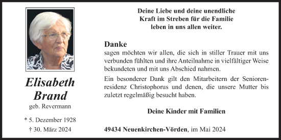 Anzeige von Elisabeth Brand von OM-Medien