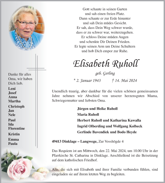 Anzeige von Elisabeth Ruholl von OM-Medien