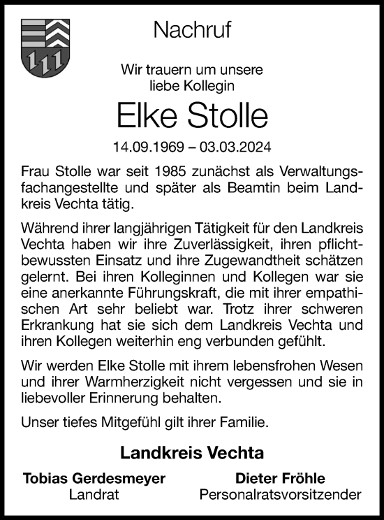 Anzeige von Elke Stolle von OM-Medien