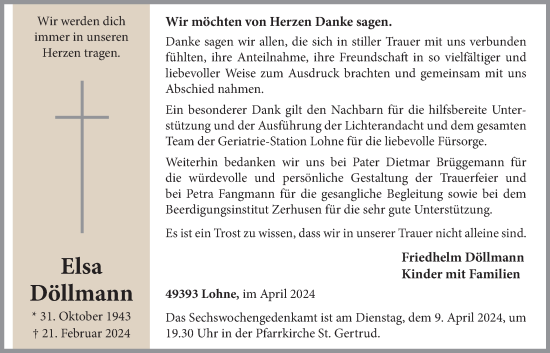 Anzeige von Elsa Döllmann von OM-Medien