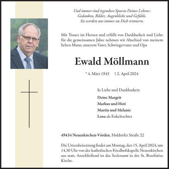 Anzeige von Ewald Möllmann von OM-Medien