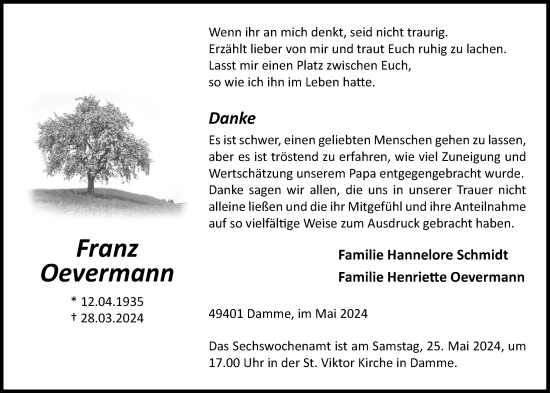 Anzeige von Franz Oevermann von OM-Medien