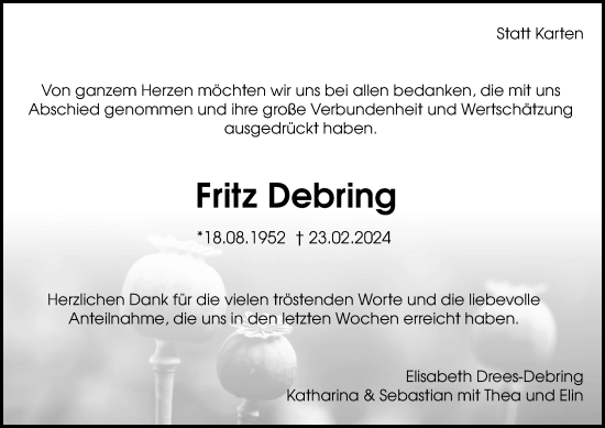 Anzeige von Fritz Debring von OM-Medien