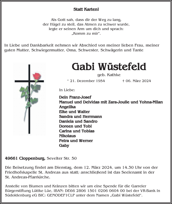 Anzeige von Gabi Wüstefeld von OM-Medien
